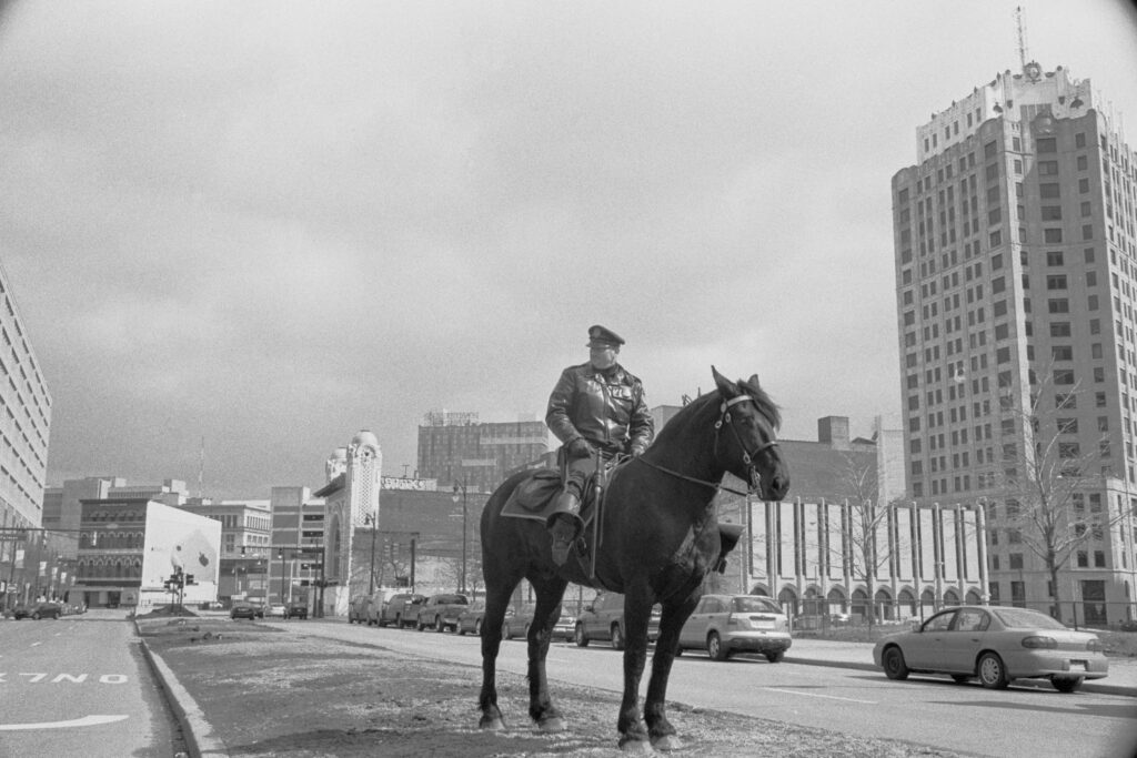 Officer on horseback, Detroit, MI